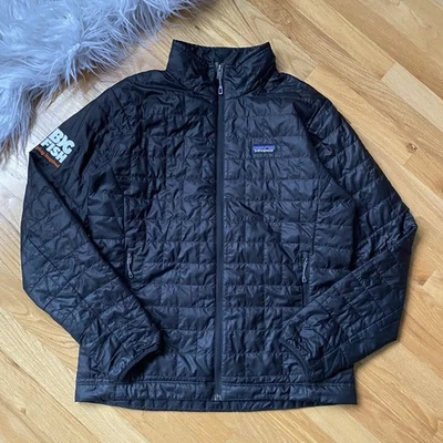 Chaqueta Patagonia Nano Puff Logo de la Compañía Negra Primaloft Ligera Para Hombre Mediana Foto 1 de 4