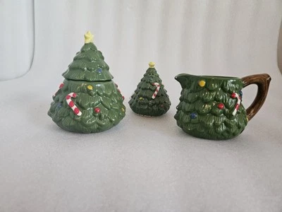 Juego de Crema y Azúcar Árbol de Navidad Cerámica Incluye 1 Pieza Salero Foto 1 de 4