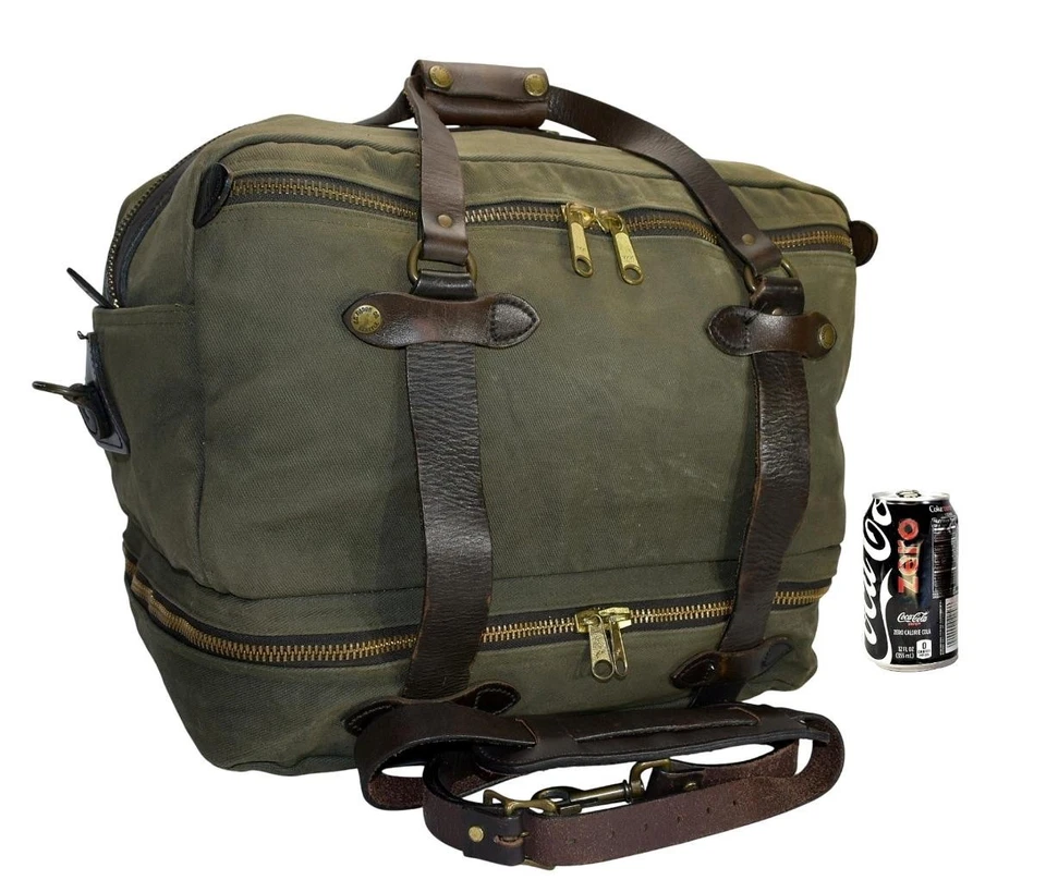 Filson Mid OUTFITTER Rugged Twill Duffle Bag Otter Green 236 Old Stock Talon Era - Image 1 of 4