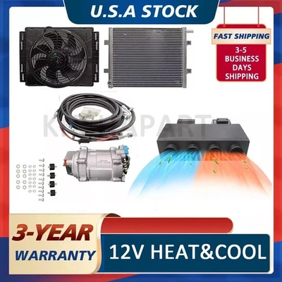 12V Cool&Heat Electric Universal Underdash Air Conditioner DC Auto Car A/C Kit - Image 1 of 4