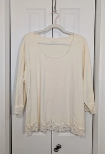 Coldwater Creek Damen Bluse Übergröße 3X beige 3/4 Arm - Bild 1 von 4