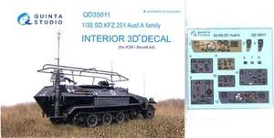 Quinta Studios 1/35 SD.KFZ.251 AUSF.A JUEGO INTERIOR CALCOMANÍA 3D COLOR Revell/ICM - Imagen 1 de 5