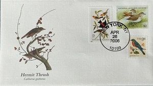 Estampilla Fleetwood Audubon Cenicienta $2 Ermitaño Zorzal Pájaro - Imagen 1 de 1