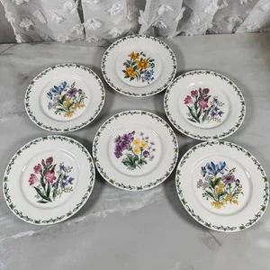 Thomson Pottery Floral Garden Salad Plates Assorted Flower Designs Set of 6 - Picture 1 of 10