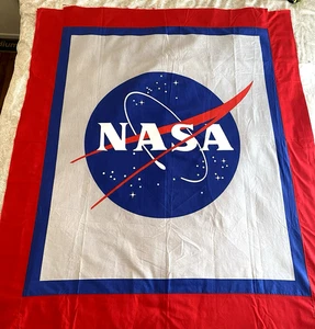 Quilt Top Unfinished NASA Patriot Red White Blue Space Cotton 43x49 - Picture 1 of 20