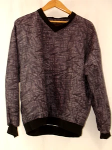 Cortavientos de golf Forrester's para dama manga larga negro patrón carbón cuello en V - Imagen 1 de 5