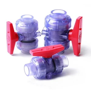 Clear PVC Ball Valve Double Union Pressure Pipe 25/32/40/50/63mm Pipe Fitting @ - Foto 1 di 7