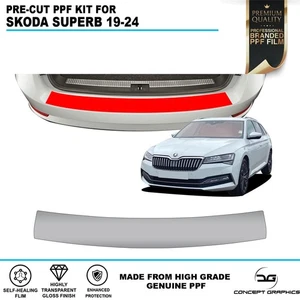 Boot Entrance Stone Chip Guard PPF Paint Protection Film for Skoda Superb 19-24 - Picture 1 of 4