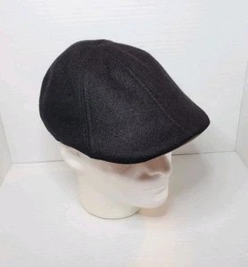 Boston Scally Co Black Polyester Wool Blend Newsboy Cabbie Hat Cap Medium/ Large - Picture 1 of 12