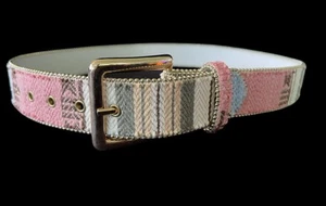 Vintage '90er Jahre makelloser Gobelin Gold Gürtel Streifen Pastellfarben 33" - Bild 1 von 6