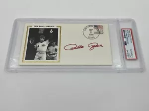 Pete Rose Reds 4,192 Hits Signed Autograph First Day Cover BW 1 PSA DNA - Picture 1 of 1
