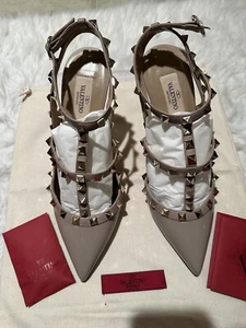 Valentino Garavani Patent Rockstud Caged Pumps 100 MM Size 38 Women - Picture 1 of 5