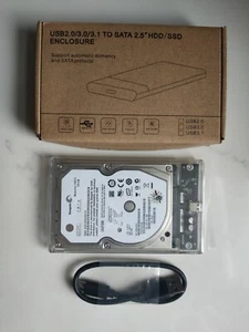 USB 3.0 To SATA 2.5HHD/SSD ENCLOSURE  BRAND NEW + SEAGATE 320GB  HHD PRE-OWNED - Picture 1 of 6