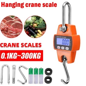 300kg/0.1kg LCD Digital Hanging Scale Mini Crane Scale for Garage Farm Hunting - Picture 1 of 12
