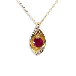 [Nuevo] Collar Colgante Diamante Rubí K18 [i2-12] - Imagen 1 de 8