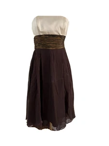 Laundry by Shelli Segal Womens Strapless Ruffled Maxi Dress Striped Size 4 - Picture 1 of 6