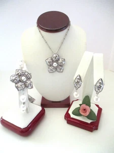 Brighton "KYOTO IN BLOOM" Necklace-Earring-Bracelet Set (MSR$268) NWT/Pouch - Picture 1 of 6
