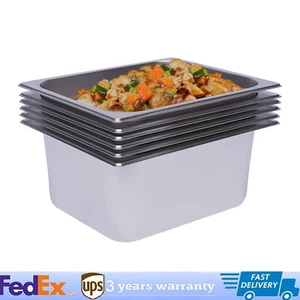 Padelle a Vapore 6pz Profondità Acciaio Inox Preparazione Tavolo Buffet Padella Alimenti Durevole NUOVO - Foto 1 di 10