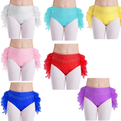 Girls Panties Performance Dancewear Workout Costume Colorful Bottoms Latin Gym - Image 1 of 3