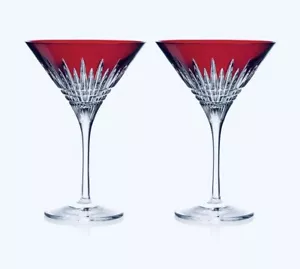 NIB Waterford 2024 New Year Celebration Martini Glasses Set/2 Scarlet Color - Picture 1 of 13