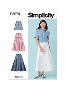 Gonne svasate Simplicity MOTIVO CUCITO S3070 Misses' taglie 8-16 o 18-26 - Foto 1 di 8