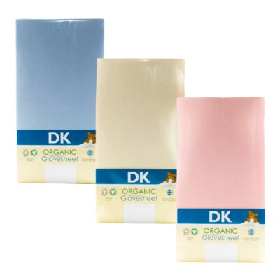 DK Glovesheets Spannbettlaken - runde Enden - groß 78x33cm - 100% Bio Baumwolle