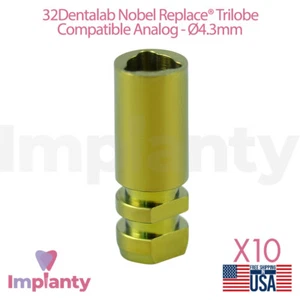 10x Accesorio Dental Titanio Analógico Amarillo 4.3mm Compatible Nobel Reemplazar Seleccionar - Imagen 1 de 4