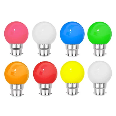 LED Coloured Bulbs 3W B22 G45 Globe Garden Party Wedding Festoon Decor Lighting  - Image 1 of 3