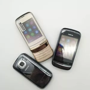 Nokia C Series C2-03 - Chrome Black white (Unlocked) Cellular Phone dual SIM - Picture 1 of 12