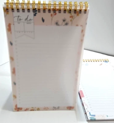 A5 Floral Notebook 50 Pages, Lined Double-Spiral Pages for Plans & To-Do Lists - Image 1 of 4