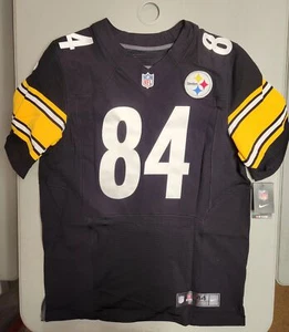 Nike NFL Elite Authentic Pittsburgh Steelers Jersey Antonio Brown Black Gold - Picture 1 of 9