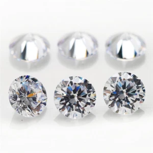 100pcs 0.7~50mm Round 8 Hearts And 8 Arrows White loose cz stone cubic zirconia - Picture 1 of 5