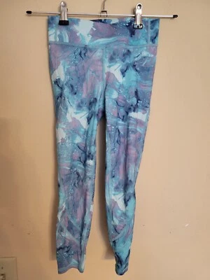 All in Motion Girls' S (6) Novelty Blue/Violet Tie Dye Leggings B82 - Image 1 of 2