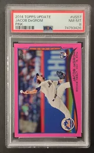 2014 Topps Update Jacob DeGrom - Pink #07/50 - RC #US57 - PSA 8 - Mets - Pop 3 - Picture 1 of 2