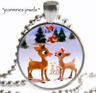 Rudolph Necklace Clarice Reindeer Vintage Christmas Tv Special Silver Pendant