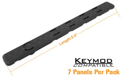 UTG® Low Profile Keymod Rail Panel Covers, 5.5" Black, 7/Pack - Image 1 of 2