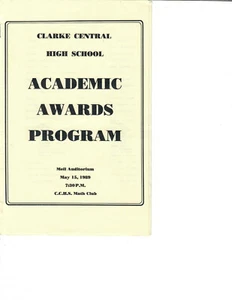 Athens Ga- Clarke Central High School Academic Awards Program 1989 - Picture 1 of 1