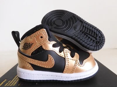 Nike Air Jordan 1 Mid Se (Td) Negro-Metálico Dorado-Blanco Talla 3c [DR6969-071] Foto 1 de 4