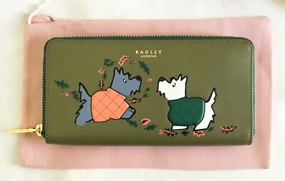 Nueva Cartera de Cuero RADLEY LONDON Grande con Cremallera Alrededor de Otoño Scotties Foto 1 de 4