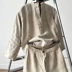 1900s Men's Antique ≈Early 20th Century European Hemp Work Suit Size S - Picture 1 of 14