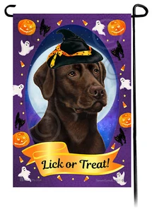 Halloween Garten Flagge - Schokolade American Labrador Retriever - Bild 1 von 1