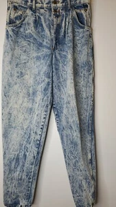Vintage Women's XL High Waisted Jeans Faded Glory Tie Dyed Retro USA Made 34" - Picture 1 of 9
