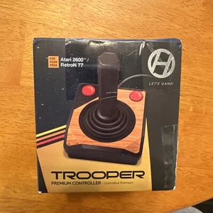 MINT Wood Grain Dual Red button Joystick + 10 FT Cable Atari2600 RetroN 77 - Picture 1 of 1