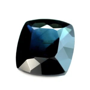 Certified 0.85ct Natural Dark Teal Sapphire VS Clarity Madagascar 5.7mm Cushion - Picture 1 of 3