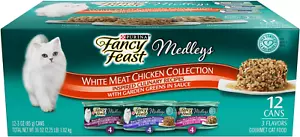 Wet Cat Food Variety Medleys White Meat Chicken in Sauce Collection - Pack of 12 - Picture 1 of 13