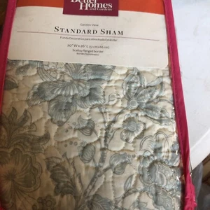 Pillow Sham Better Homes & Gardens Gartenblick Standard Grün/Creme Neu Vintage - Bild 1 von 4