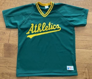 Camicia da uomo vintage anni '80 MLB Oakland Athletics A's Rawlings taglia L - Foto 1 di 10