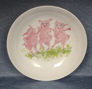 Tiffany & Co. ~ “Dancing Pigs” ~ CHILD’S BOWL ~ Fine Bone China ~ England ~ 2002 - Picture 1 of 7