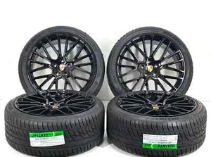 22x10 22x11 PORSCHE GLOSS BLACK WHEELS RIMS TIRES CAYENNE TURBO TOUAREG SPORT 4S - Picture 1 of 5