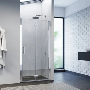 Frameless Bifold Pivot Shower Screen Door Wall to Wall Large Entry 1000x1900mm - Picture 1 of 11